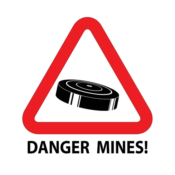 Gefahrenminen Unterzeichnen Vector Illustration Landminen Symbol Inneren Vorsicht Minenfeld Warnsymbol — Stockvektor