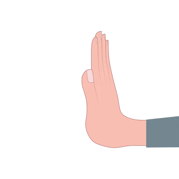 ビジネスマンの手を止めて 休憩のシンボル 白い背景に隔離されたベクトルフラット漫画のデザインイラスト — ストックベクタ