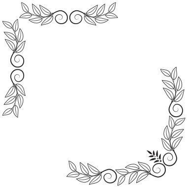 Klasik barok köşe süslemesi antika model akanthus vektörü. Dekoratif tasarım unsuru filigran hat vektörü. Tebrik kartı ve lazer kesim için kullanabilirsiniz..