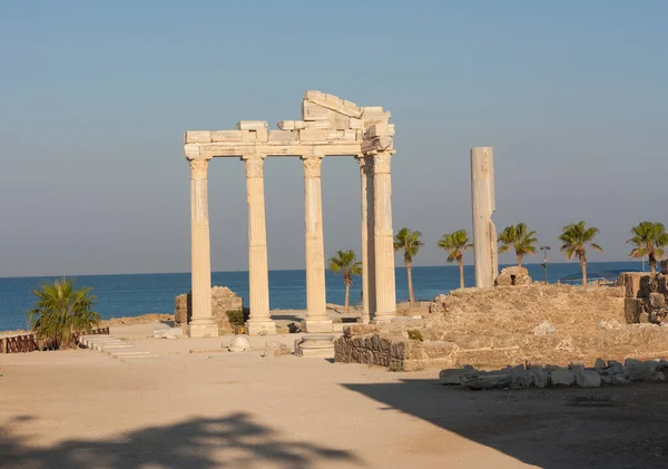 Ruinerna Apollotemplet Side Vacker Sommardag Antalya Turkiet Foton — Stockfoto