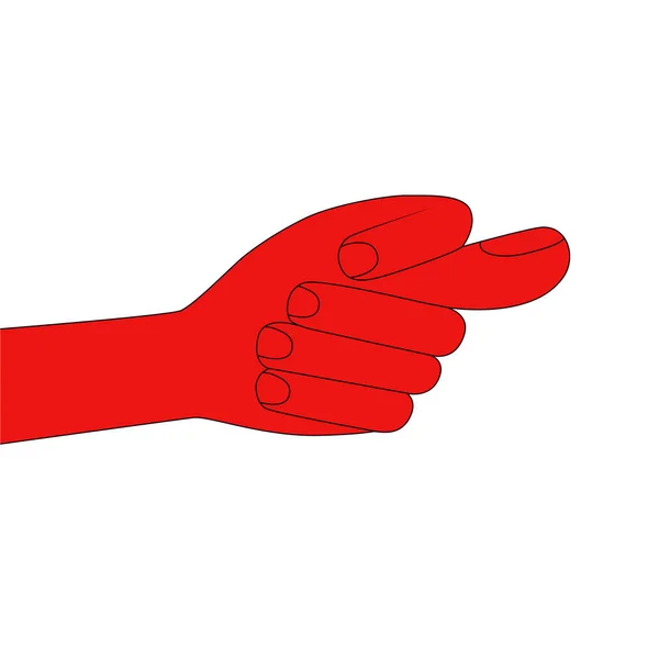 抗議のサインだ 図の形をしたカム 男の手だ ベクトルイラスト 白を背景に拳 — ストックベクタ