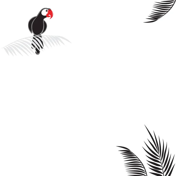 Parrot Bird Tattoo Icon Isolated White Background — Stock Vector