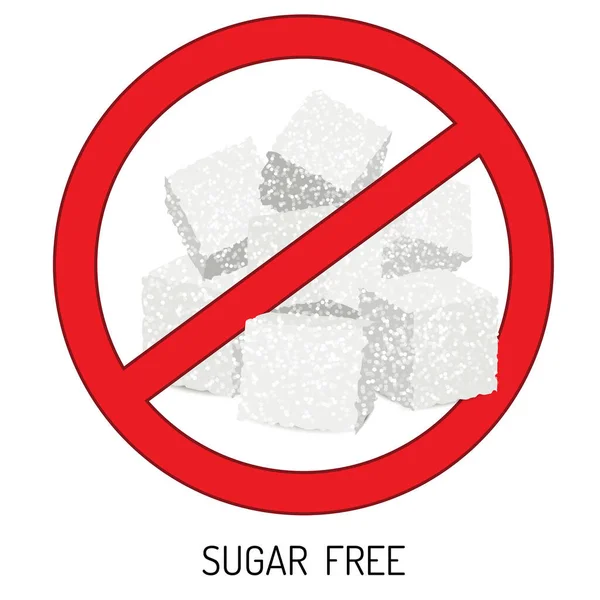Ingen Sockerfri Vektor Ikon Diabetisk Mat Märke — Stock vektor