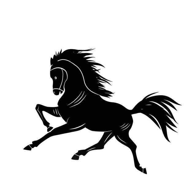 Символ Татуировки Лошади Новый Год Дизайна Изолированной Векторной Эмблемы Животного — стоковый вектор