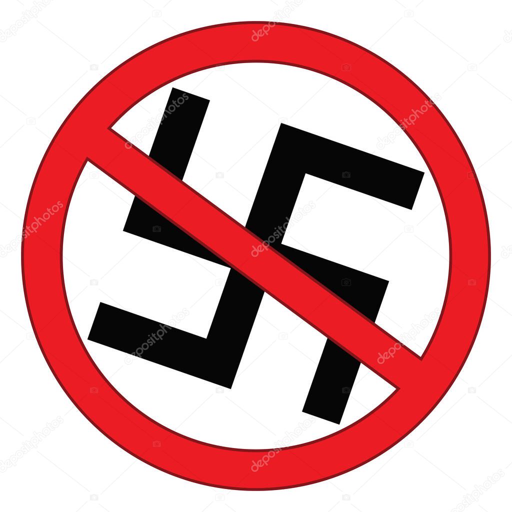 No war stencil in propaganda style vector logo with the Nazi sword. Swastika fascism