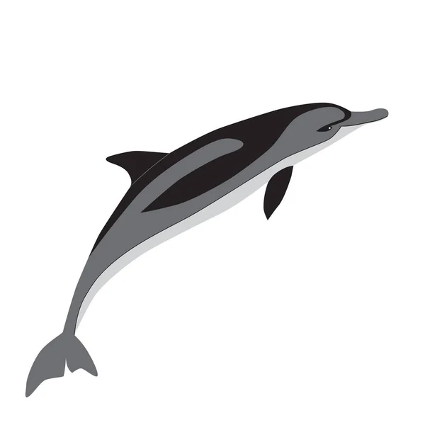 用于标识或象形文字的海豚形矢量符号 海洋哺乳动物 时尚的图标 海豚海豚作为企业身份纹身的瓶颈 — 图库矢量图片