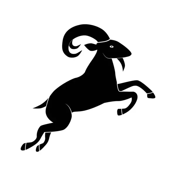 Jumping Mountain Goat Logo Creative Concept Animal Vector — Stock Vector