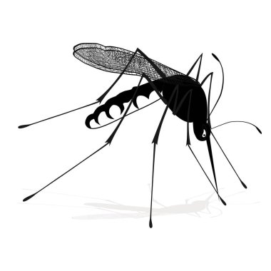gnat mosquito midge dengue fever bloodsucker Glyph vector tattoo