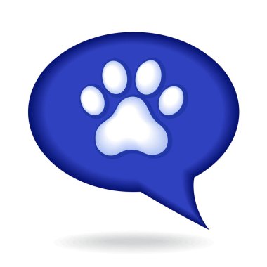 Pet Paw Foot Opinion Chat logo şablonu, Hayvan Danışmanı logosu vektör tasarımı