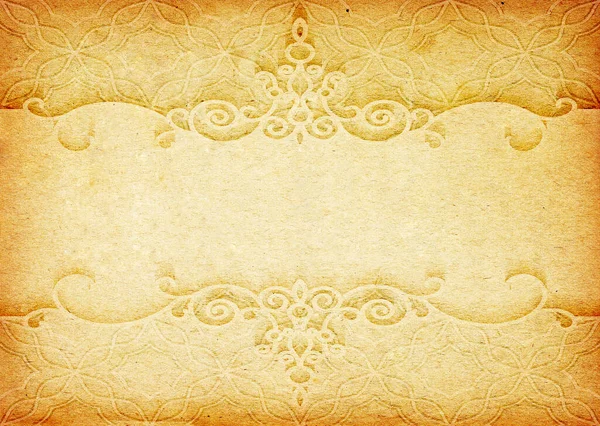 Altın Kahverengi Grunge Kağıt Arka Planda Klasik Victoria Tarzı Stok Fotoğraf