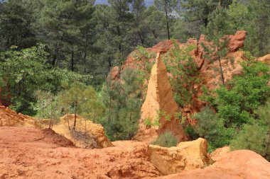 Roussillon, Provence yakınlarındaki Ochre yolu.