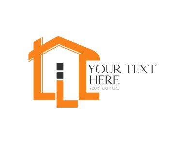 Evin logosu ve sembol tasarımı. Vektör illüstrasyonu