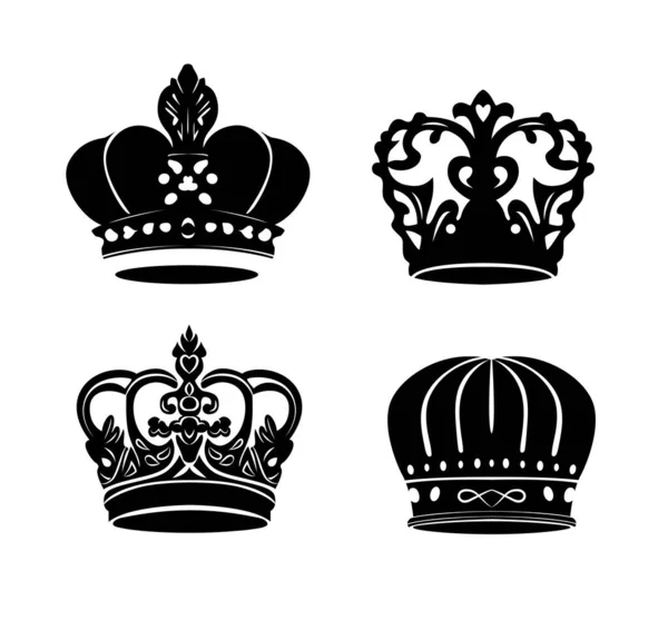 Set Simple Crowns First Collection Vector Illustration Royalty Free Stock Illustrations