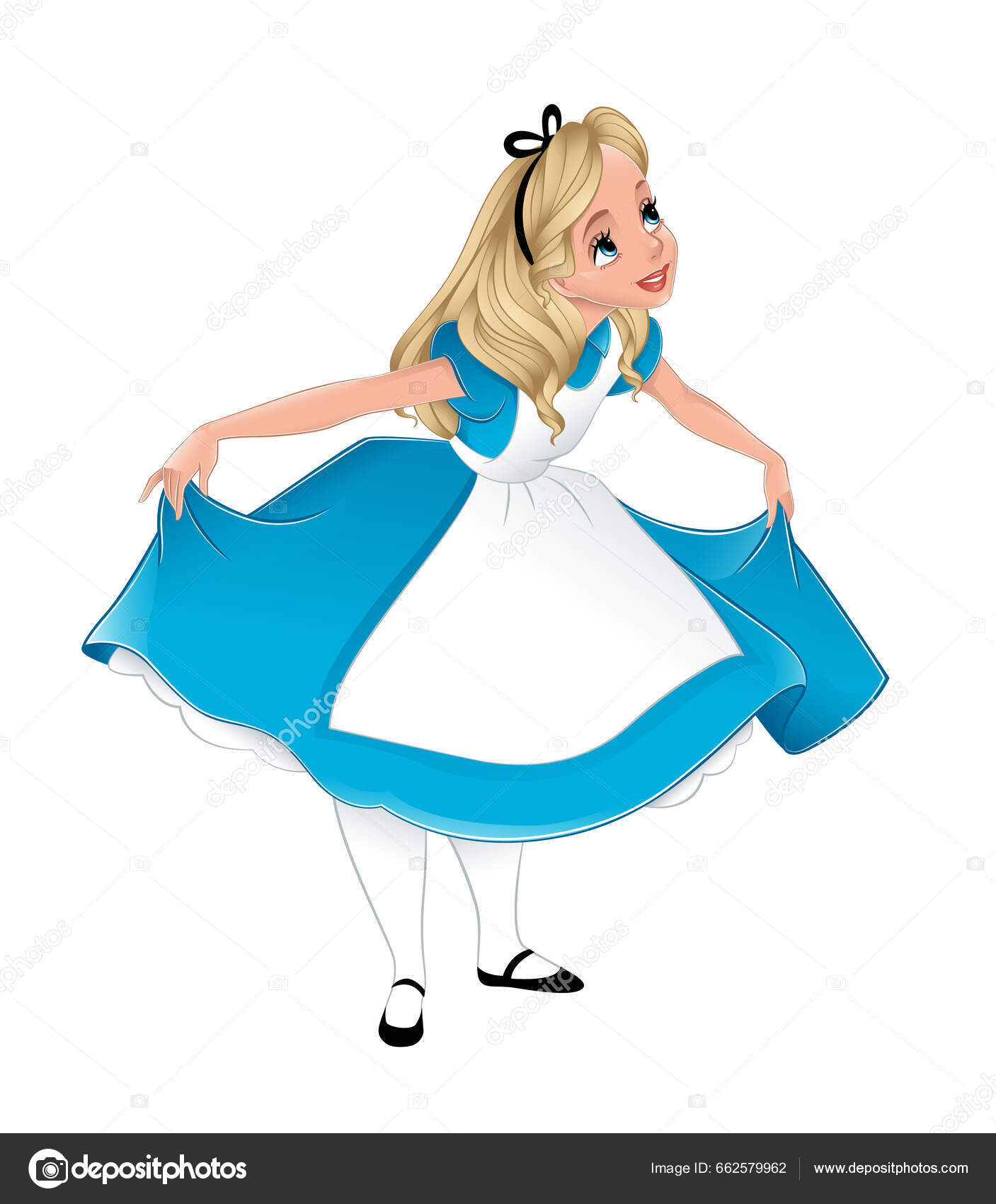 Alice Wonderland Bowing Dress Vector Illustration Stock Vector by ©Meon ...