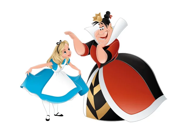 Alice Wonderland Bowing Queen Hearts Vector Illustration Royalty Free Stock Vectors