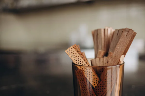 Wooden Wicks Homemade Candle Material Concept Making Candles — 스톡 사진