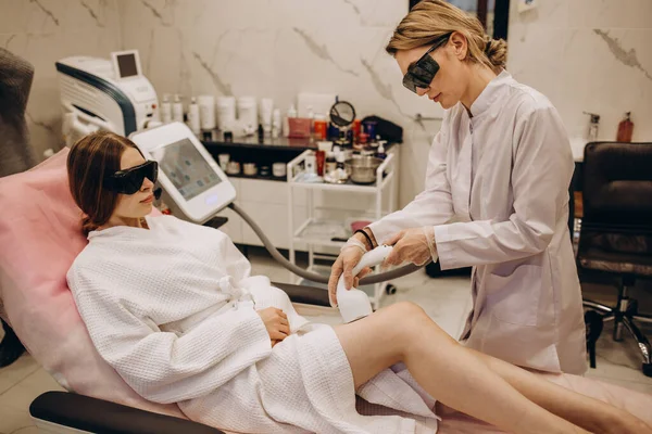 Laser hair removal on legs. Epilation laser. Epilation