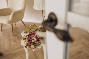 beautiful bouquet of flowers ready for a bride on her wedding day.