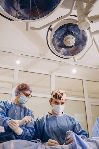 Chirurgie Liposuccion Cosmétique Salle Opération Réelle Montrant Groupe Chirurgiens Pendant — Photo