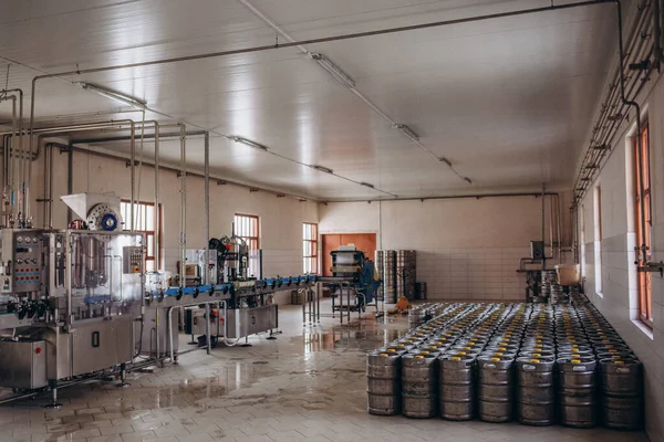 Fábrica Cervejaria Moderna Interior Tanque Cerveja Fábrica — Fotografia de Stock