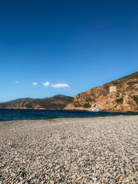 Arka planda liman olan Ajaccio 'nun hava görüntüsü, Korsika, Fransa. Yüksek kalite fotoğraf