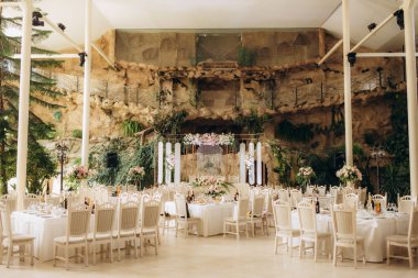 Süslü düğün salonu. Yüksek kalite fotoğraf