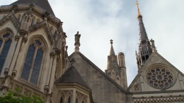 Solbelyst Panorering Video London Storbritannien Lutning Från Himlen Och Gotiska — Stockvideo