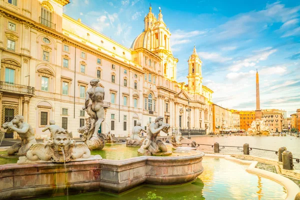 Vue Panoramique Piazza Navona Rome Avec Fontaine Antique Italie — Photo