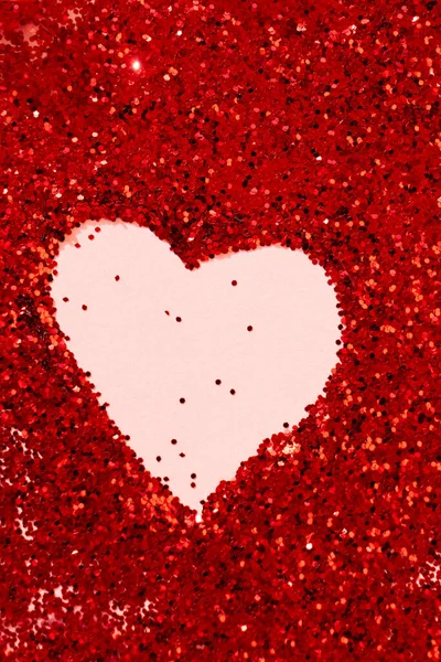 Valentýn Slavnostní Pozadí Šumivým Srdcem — Stock fotografie