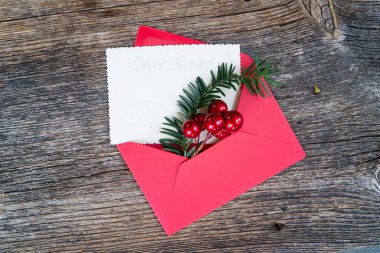 Noel hediyesi vermek ve sıfır atık konsepti - noel hediyesi olarak mektupta boşluk kopyalamak