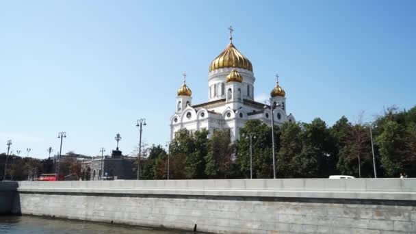 Cathedral Christ Savior Moscow River Moscow Russia Moscow Most Iconic — Video Stock