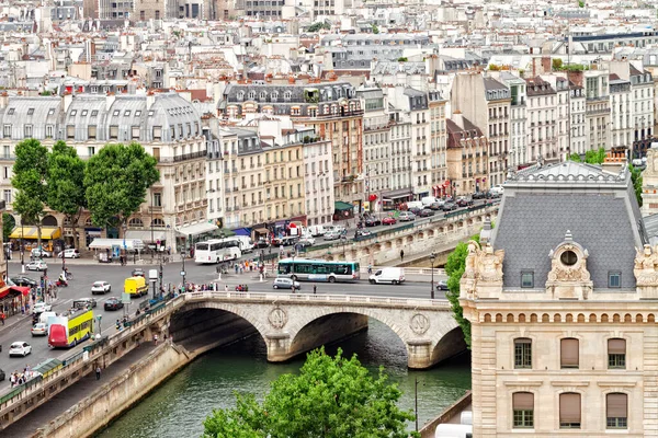 Párizs Városának Tetőablakai Felülről Franciaországból — Stock Fotó