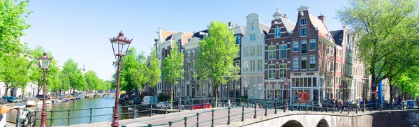 Casas Amsterdã Holanda Sobre Anel Canal Marco Antiga Cidade Europeia — Fotografia de Stock