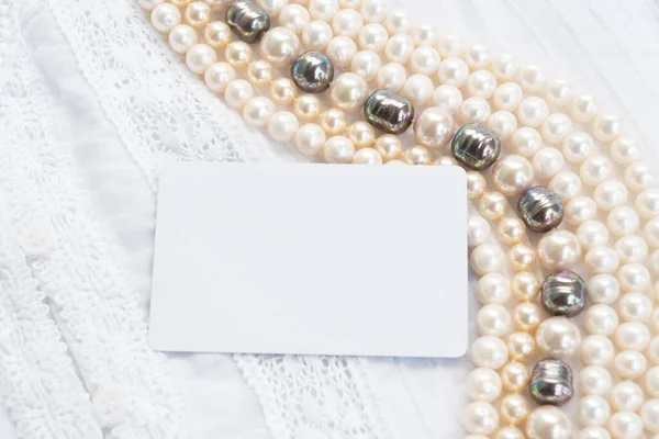 Pearl Jewellery Styled Stock Scene Wedding Invitation Product Showcase Styled — Fotografia de Stock