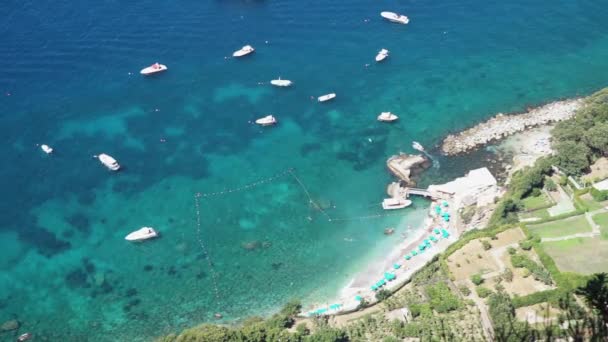 Vista Hermosa Marina Grande Habour Desde Arriba Isla Capri Italia — Vídeos de Stock
