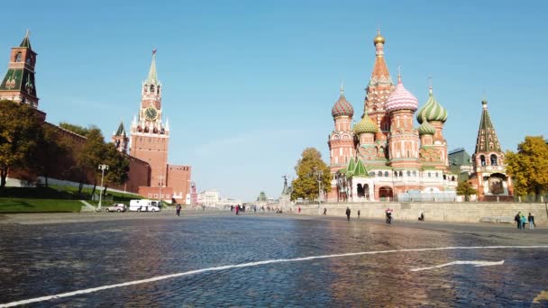 莫斯科与克里姆林宫的城市景观 莫斯科最具标志性的标志 — 图库视频影像