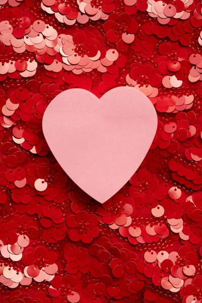 День Святого Валентина Праздничный Фон Розовым Сердцем — стоковое фото
