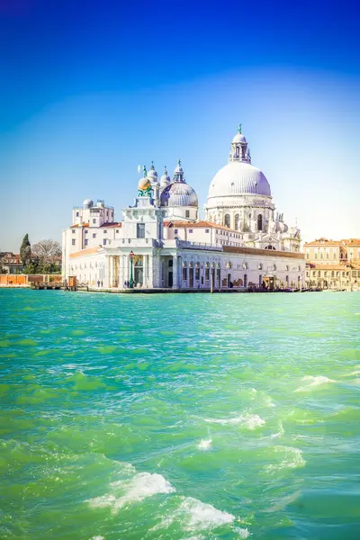 Basilika Santa Maria Della Salute Und Lagunenwasser Venedig Italien Getönt — Stockfoto