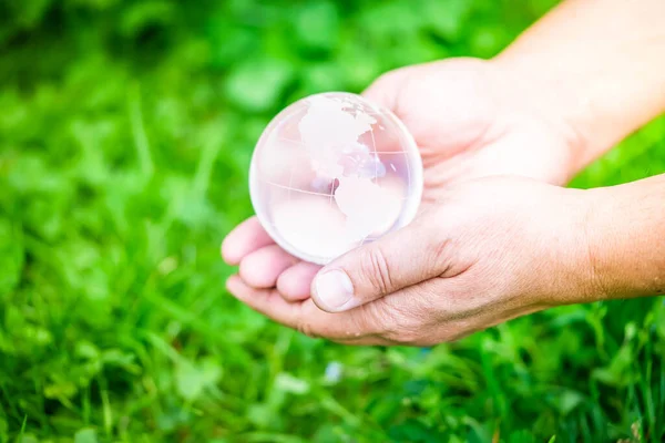 Earth Protection Sustainable Ecology Development Concept Hands Holding Planet Earth — Stock Photo, Image