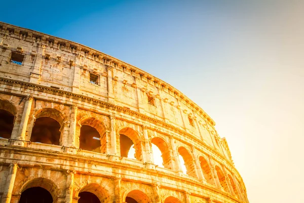 Ruins Colosseum Close View Sunrise Light Rome Italy — Stock Photo, Image