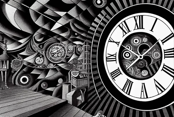 concept of time or time machine, created using AI tools