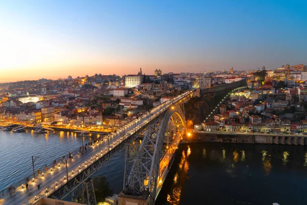 Vue Pittoresque Colorée Sur Vieille Ville Porto Avec Célèbre Pont — Photo