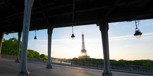 Vue Sur Eiffel Tour Avec Rue Paris Dessus Seine Paris — Photo