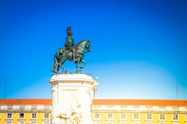 Статуя Короля Хосе Торговой Площади Praca Comercio Лиссабоне Португалия — стоковое фото