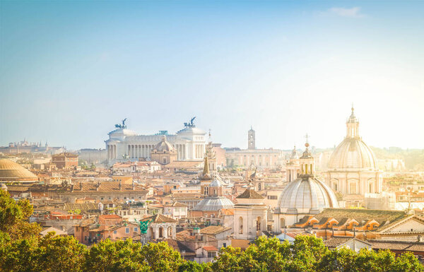 Skyline of Rome city at day, Italy