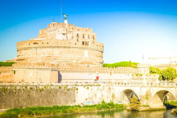 Знаменитый Замок Saint Angelo Close Рим Италия — стоковое фото