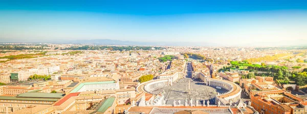 Petersplatz Vatikan Und Luftaufnahme Der Stadt Rom Italien — Stockfoto