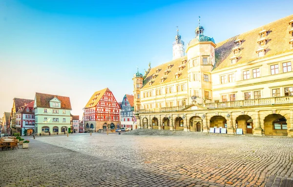 View Square City Hall Rothenburg Der Tauber Germany — Stock Photo, Image