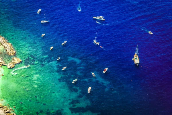 Tyrrhenian Sea Clean Waters Aerial View Capri Island Italy — Stock Photo, Image
