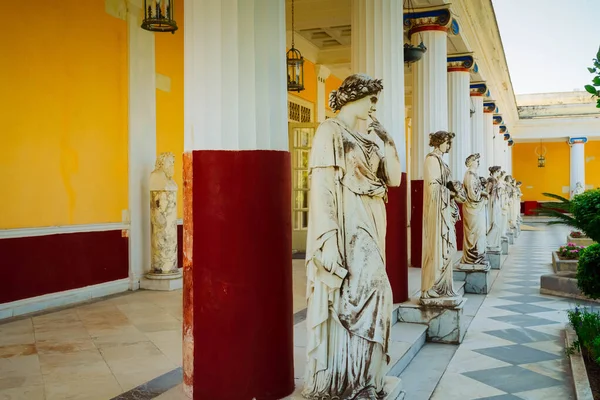 Verbazingwekkende Outdoor Details Van Achilleion Museum Beroemde Toeristische Plaats Van — Stockfoto